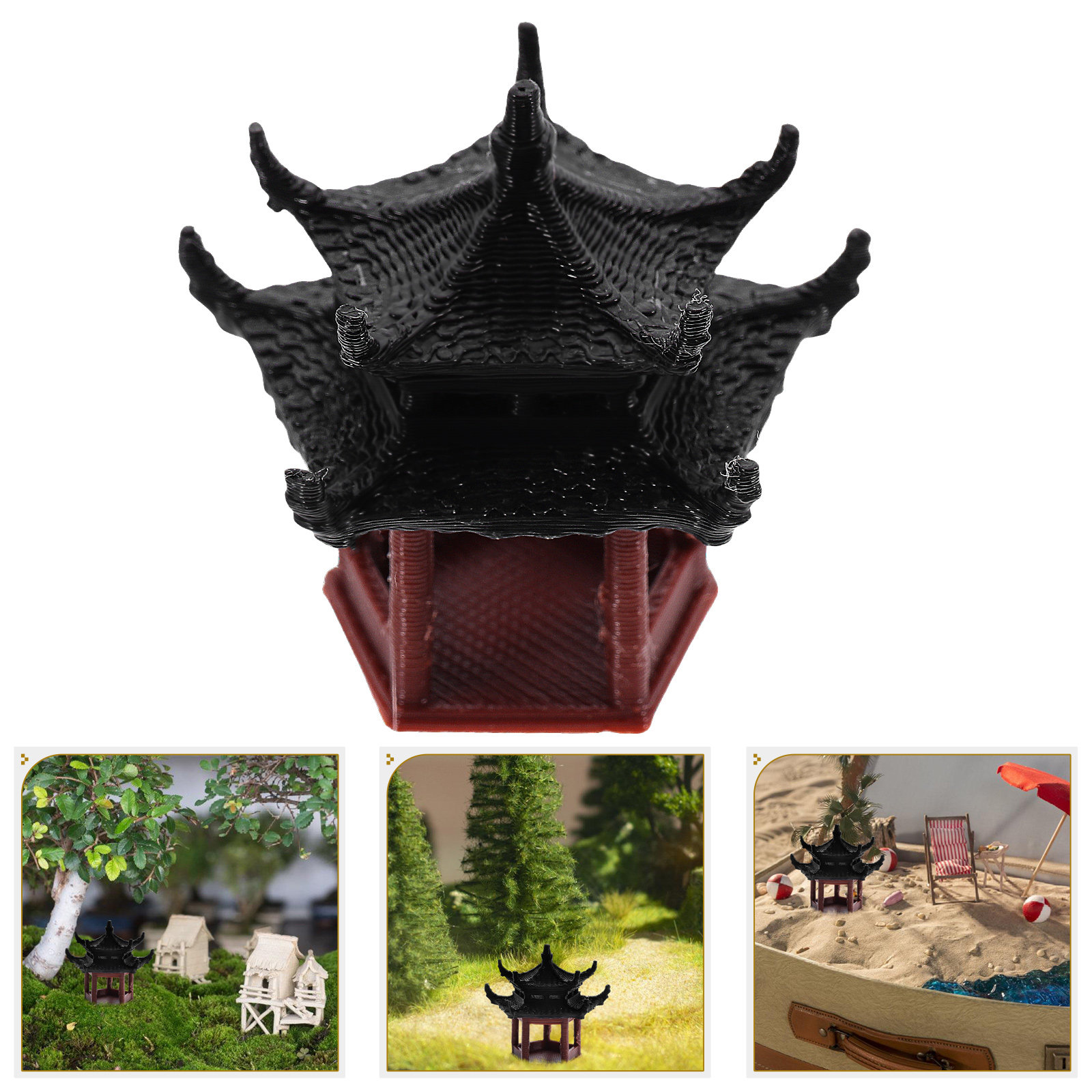Bonsai Garden Landscape Design - Statuetka Mini Pagody Pawilonu 3,5 cm,